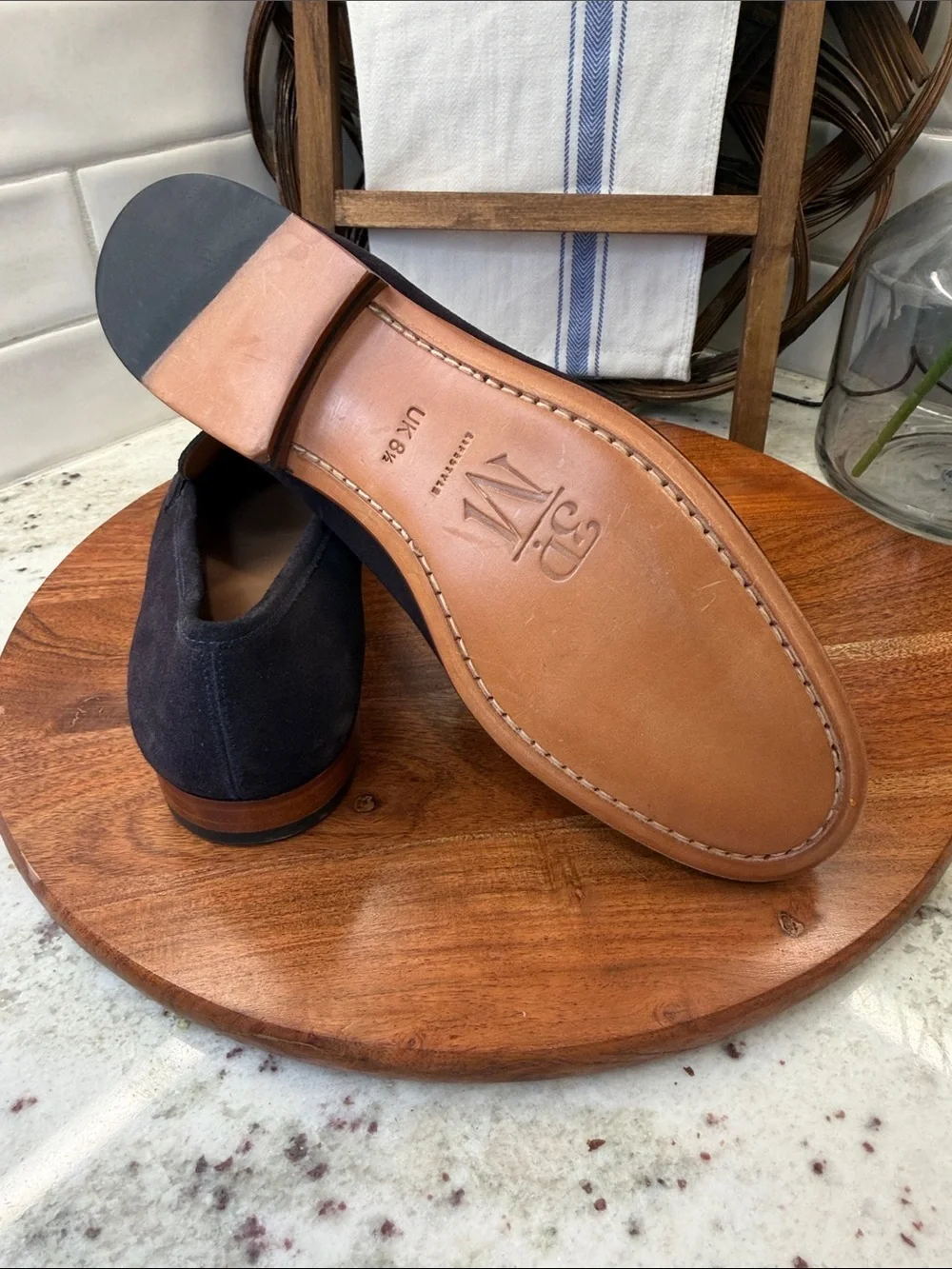 Men's Suede 3DMPenny Loafers in Navy- NWOT